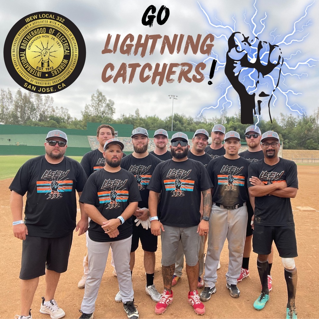 The 332 Lightning Catchers represented at the District 9 tournament last weekend, showing our member teamwork on the field just like we do on the job!

Interested in joining the Lightning Catchers? Contact Rafael Gonzalez-Gomez. More info at the link in our bio.

#unionstrong
#332Strong
#IBEW